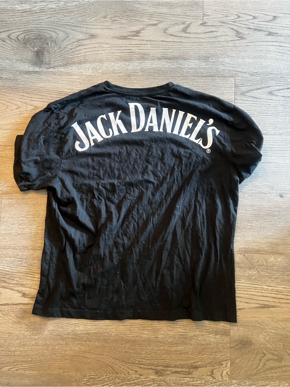 Jack Daniels Black T-Shirt with White Back Logo